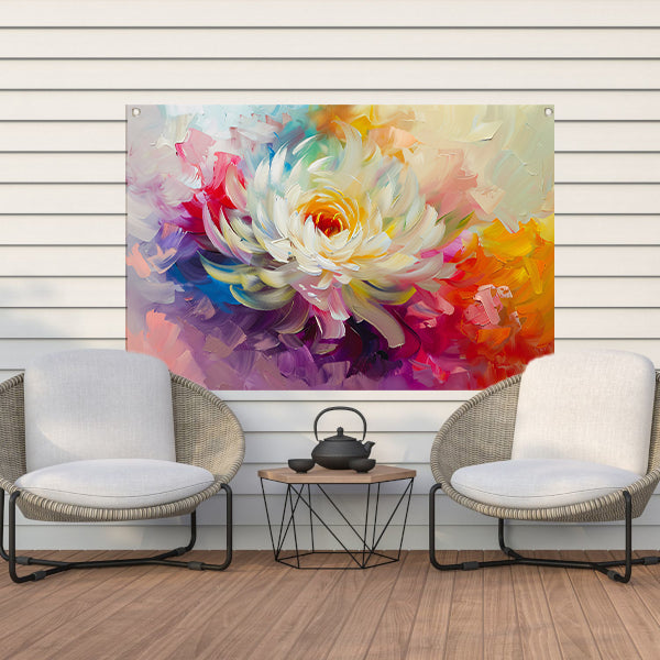 Abstract schilderij van kleurrijke bloem tuinposter