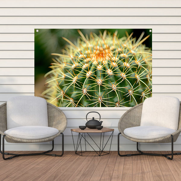 Gedetailleerde close-up van een cactusplant tuinposter