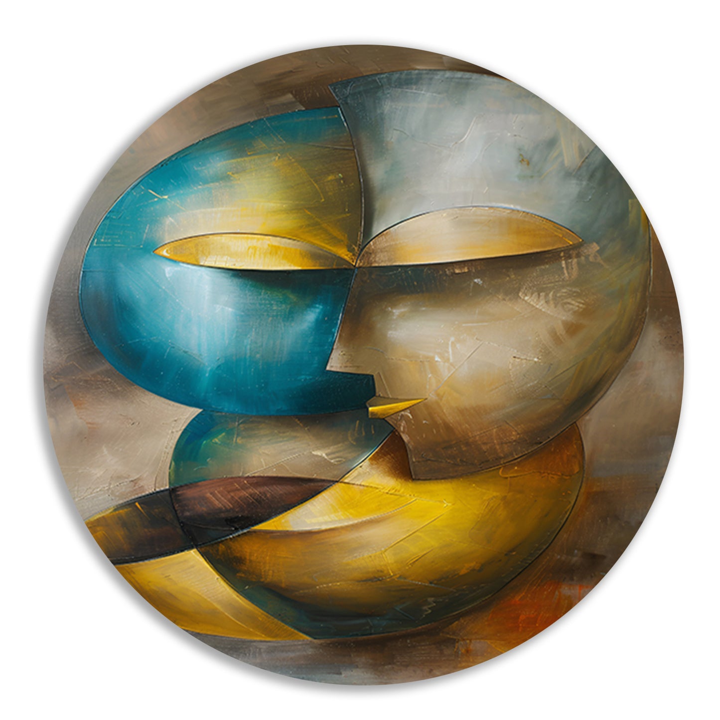 Abstracte moderne schilderij van een gezicht forex muurcirkel