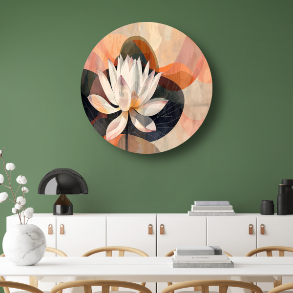 Abstracte Lotusbloem in Kubistische Stijl forex muurcirkel