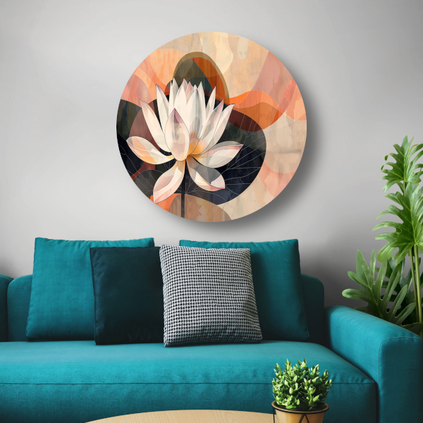 Abstracte Lotusbloem in Kubistische Stijl forex muurcirkel