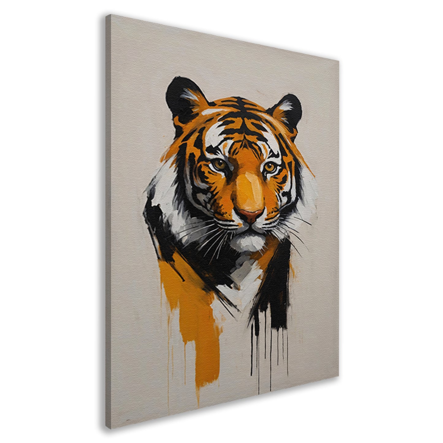 Abstracte Tijger in Moderne Kunstuitdrukking canvas