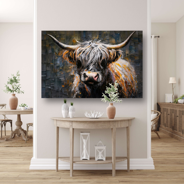 Vurige Blik van een Schotse Hooglander canvas