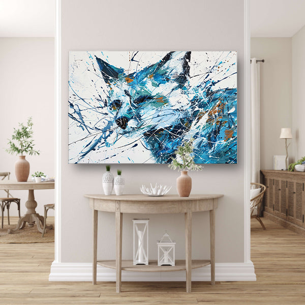 Abstract schilderij van een dynamische vos poster