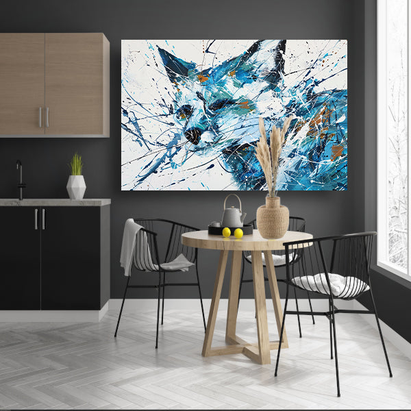 Abstract schilderij van een dynamische vos canvas