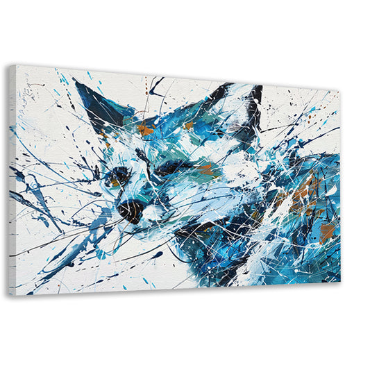 Abstract schilderij van een dynamische vos canvas
