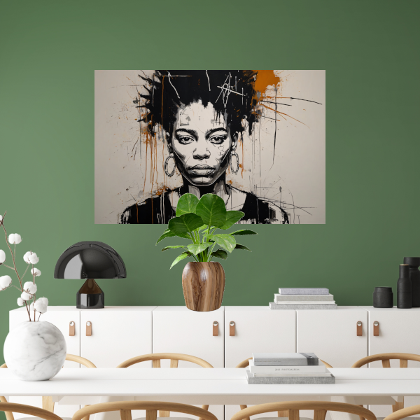 Abstract Portret van een Vrouw in Monochrome Tinten poster