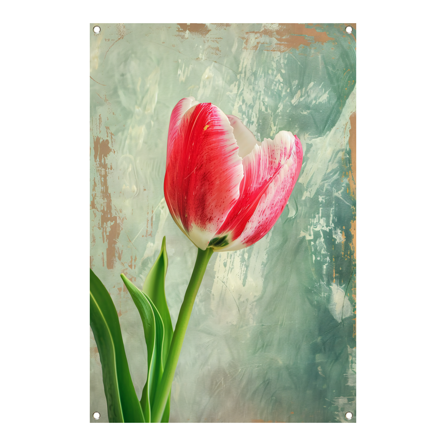 Realistische schildering van een mooie tulp tuinposter