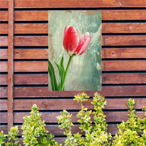 Realistische schildering van een mooie tulp tuinposter