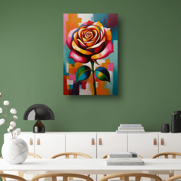 Dynamische Moderne Abstracte Kleurrijke Roos acrylglas