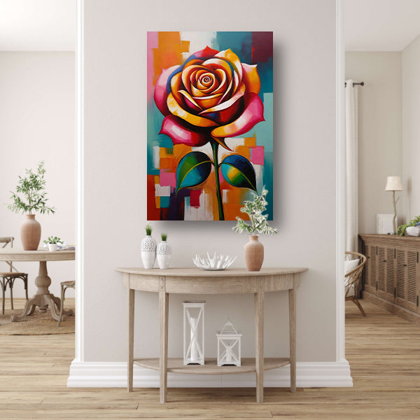 Dynamische Moderne Abstracte Kleurrijke Roos acrylglas
