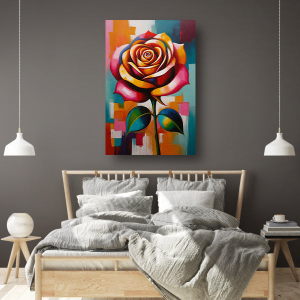 Dynamische Moderne Abstracte Kleurrijke Roos acrylglas