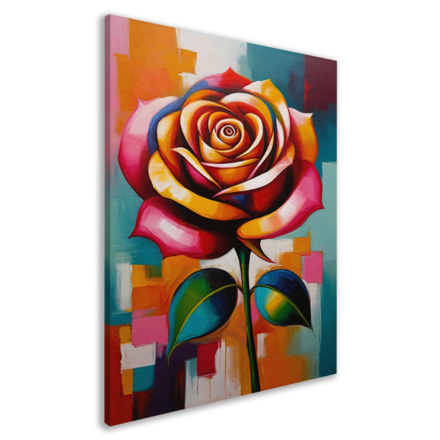 Dynamische Moderne Abstracte Kleurrijke Roos canvas