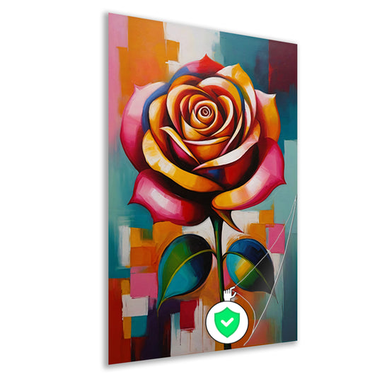 Dynamische Moderne Abstracte Kleurrijke Roos poster