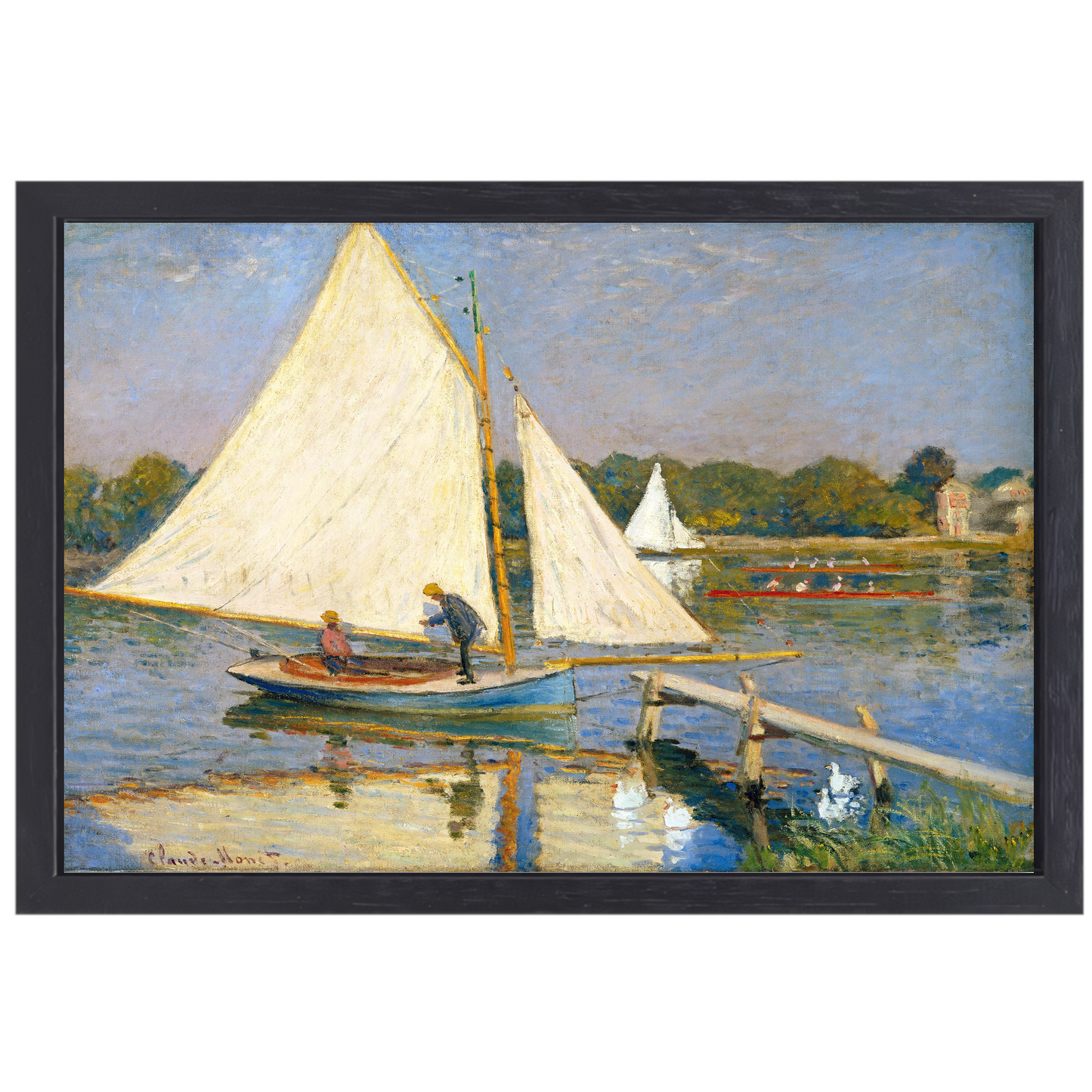 Kanovaarders in de buurt van Argenteuil - Claude Monet canvas met baklijst