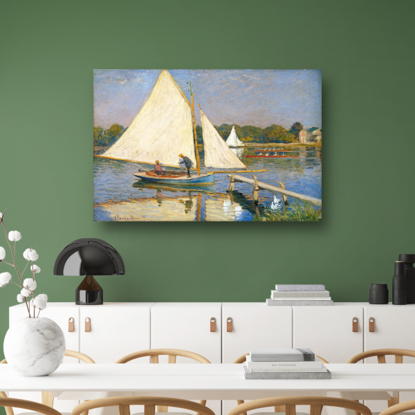 Kanovaarders in de buurt van Argenteuil - Claude Monet canvas met baklijst