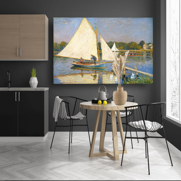 Kanovaarders in de buurt van Argenteuil - Claude Monet canvas met baklijst