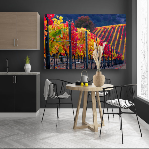 Wijngaard in Herfsttinten Panorama canvas