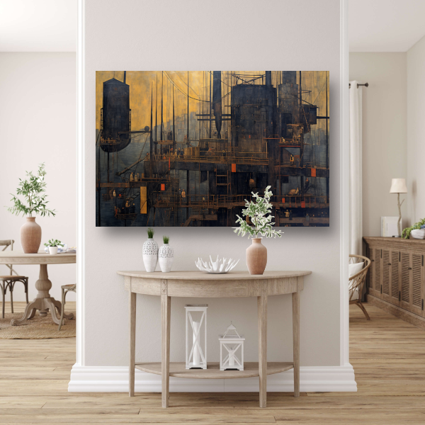 Wolkenkrabber in lijnenspel acrylglas