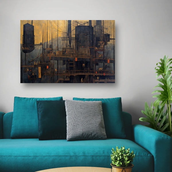 Wolkenkrabber in lijnenspel acrylglas