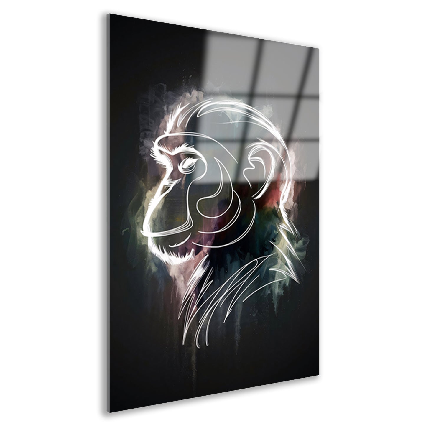 Abstracte aap lijnenspel in kleur acrylglas