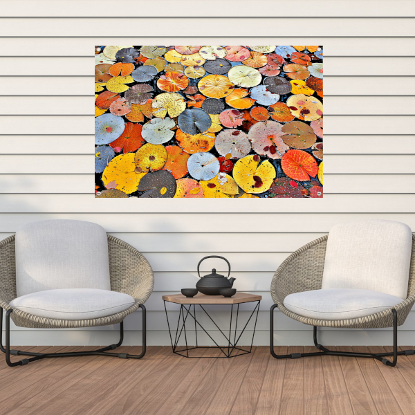 Impressionistische waterlelies tuinposter