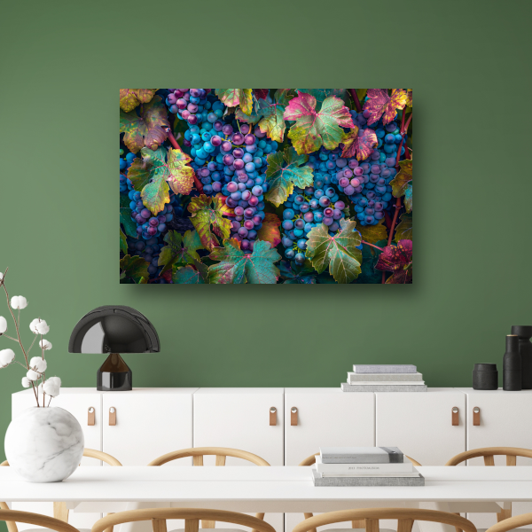 Druiven op wijnstok canvas