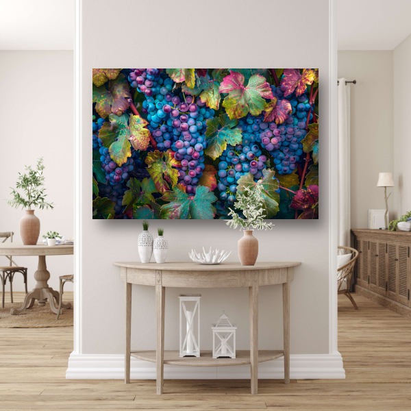 Druiven op wijnstok canvas