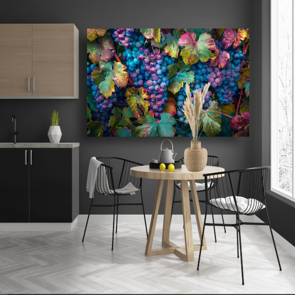 Druiven op wijnstok canvas