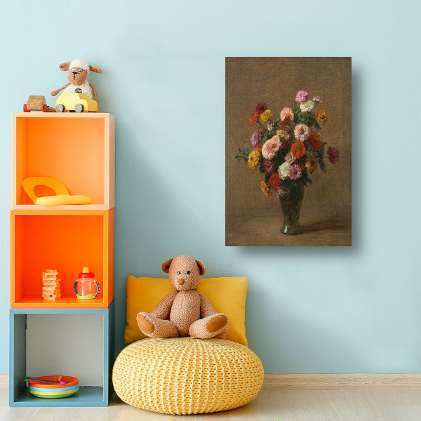 Zinnias - Henri Fantin-Latour canvas met baklijst
