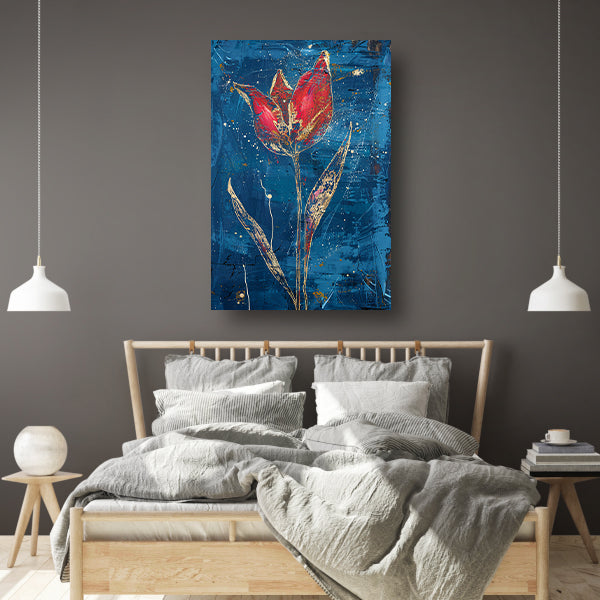 Abstract schilderij van dynamische tulp poster