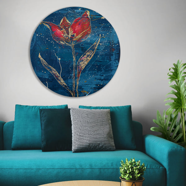 Abstract schilderij van dynamische tulp forex muurcirkel
