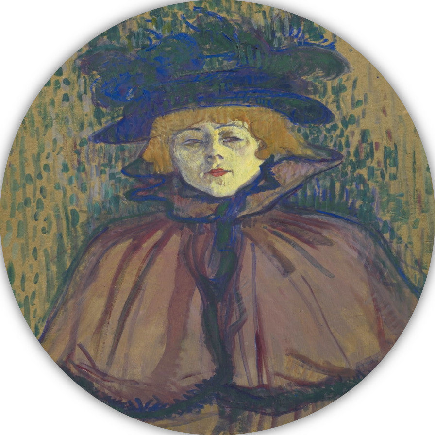 Jane Avril - Henri de Toulouse-Lautrec aluminium muurcirkel