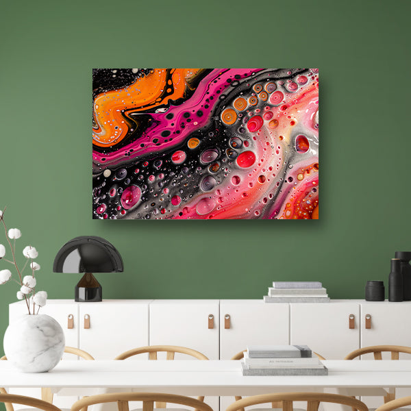 Abstract kunstwerk met kleurrijke bellen en vormen poster
