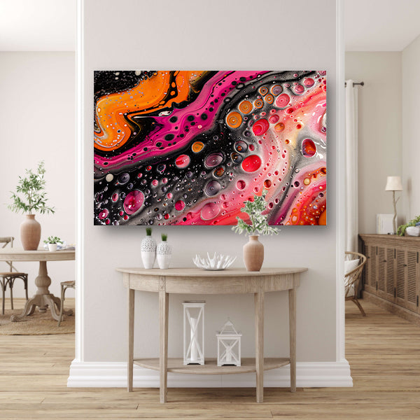 Abstract kunstwerk met kleurrijke bellen en vormen poster