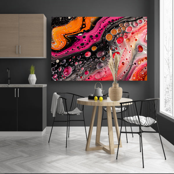 Abstract kunstwerk met kleurrijke bellen en vormen poster