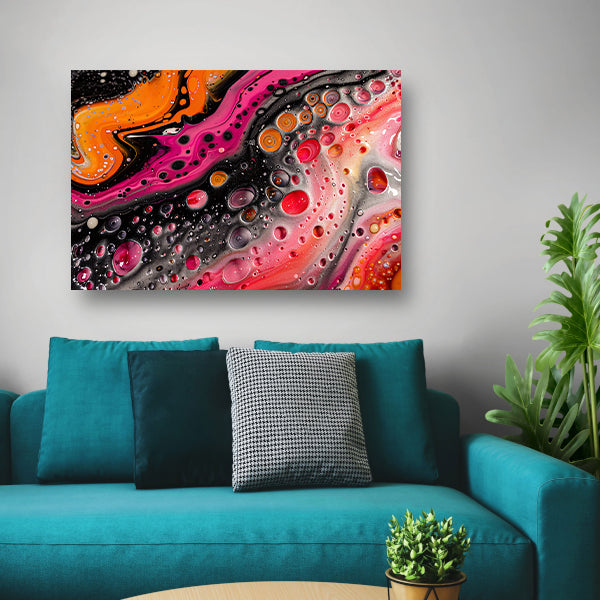 Abstract kunstwerk met kleurrijke bellen en vormen poster