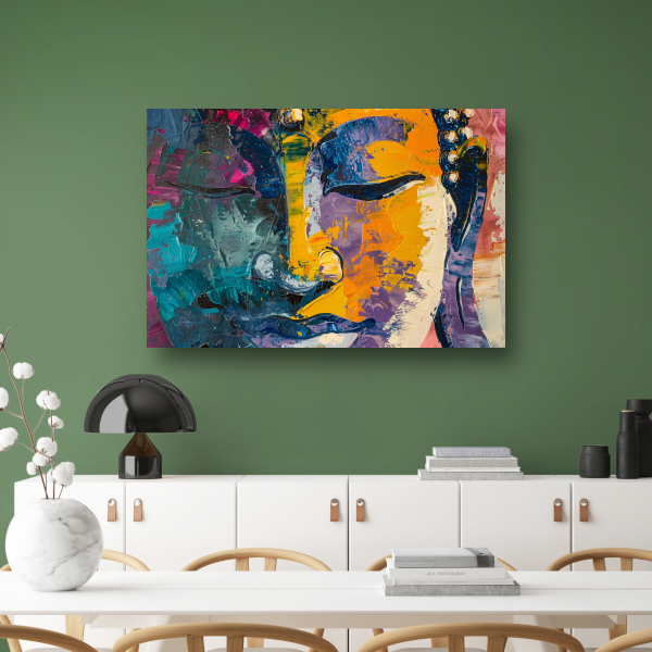 Explosie van Kleur en Dynamiek in Abstracte Kunst canvas