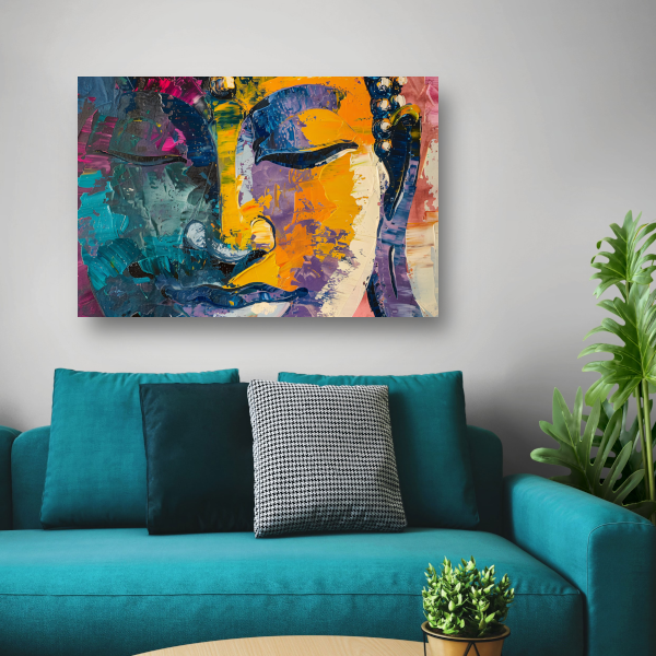 Explosie van Kleur en Dynamiek in Abstracte Kunst canvas