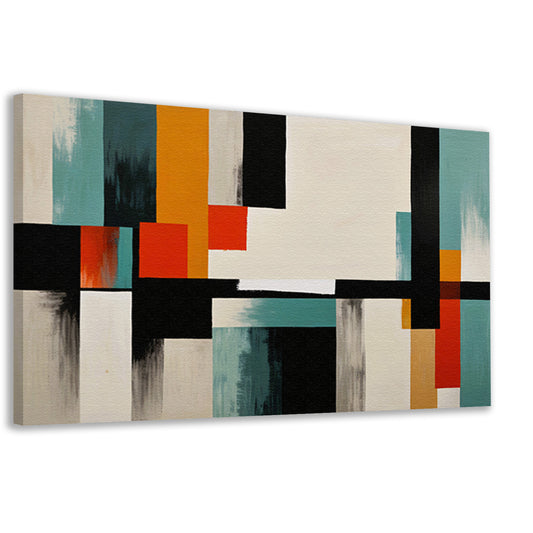 Abstracte moderne schilderij in Japandi stijl canvas