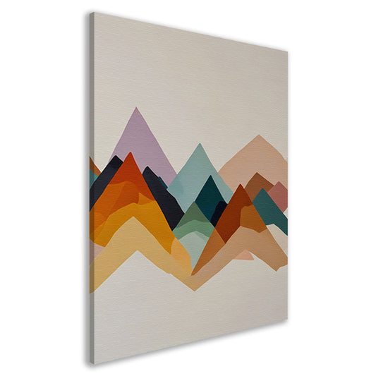 Abstracte Harmonie in Geometrische Bergsilhouetten canvas