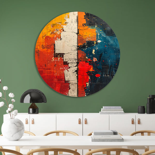 Abstract met felle kleuren forex muurcirkel