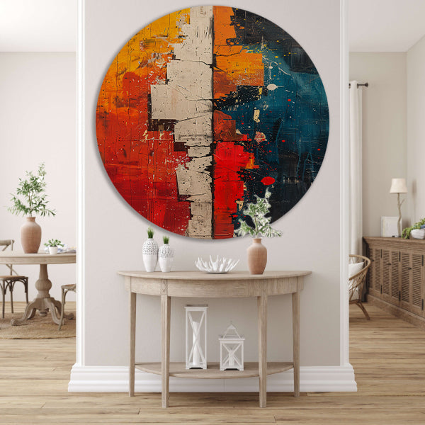 Abstract met felle kleuren forex muurcirkel