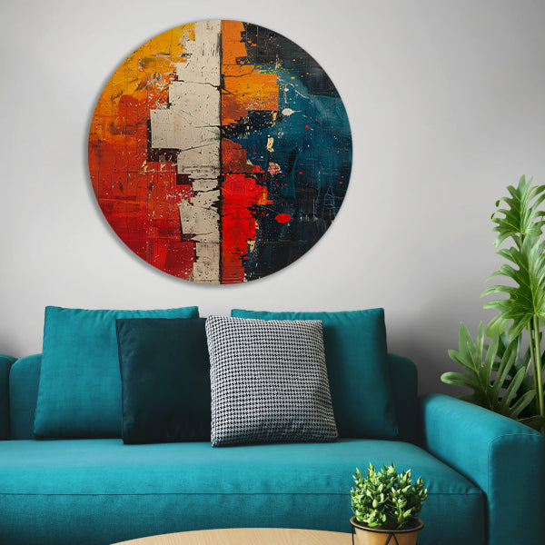 Abstract met felle kleuren forex muurcirkel