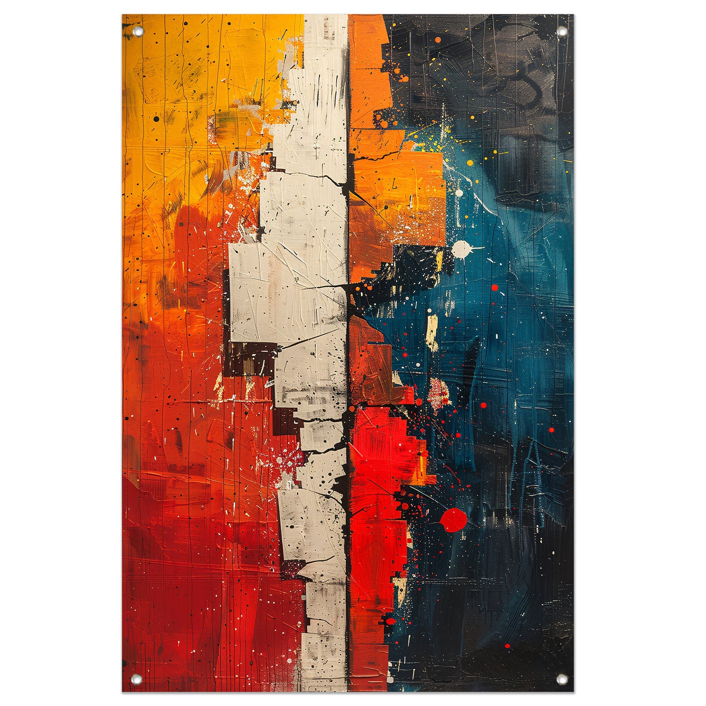 Abstract met felle kleuren tuinposter