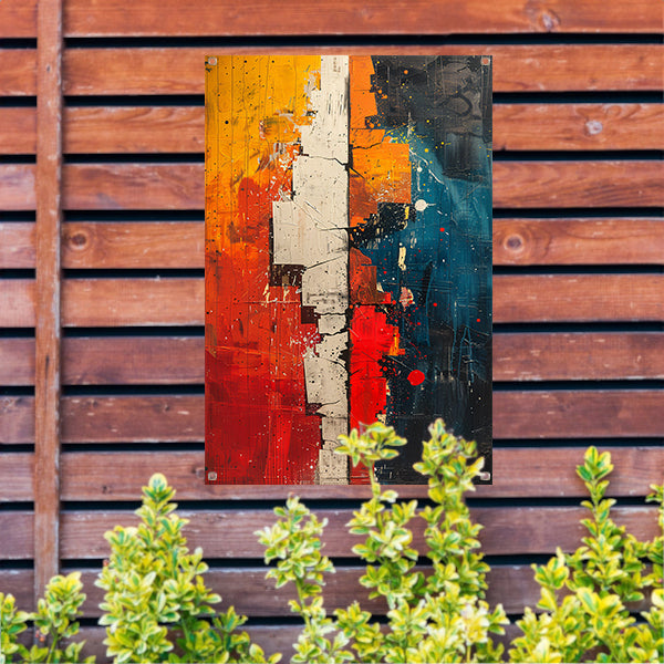 Abstract met felle kleuren tuinposter
