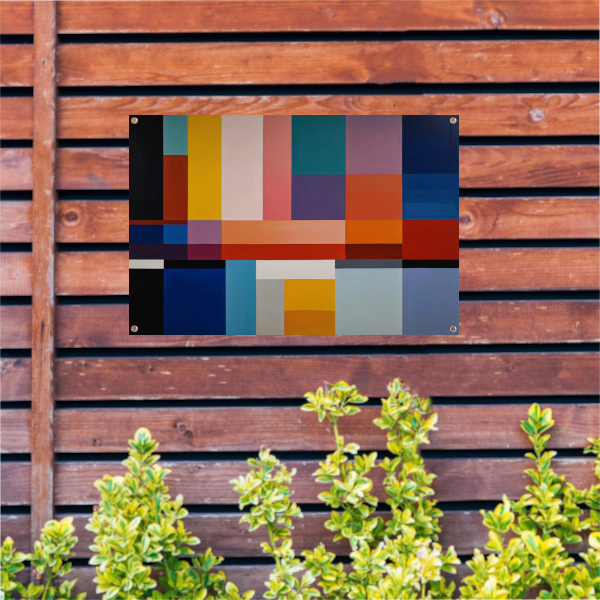 Abstracte Geometrie in Primaire Kleuren tuinposter