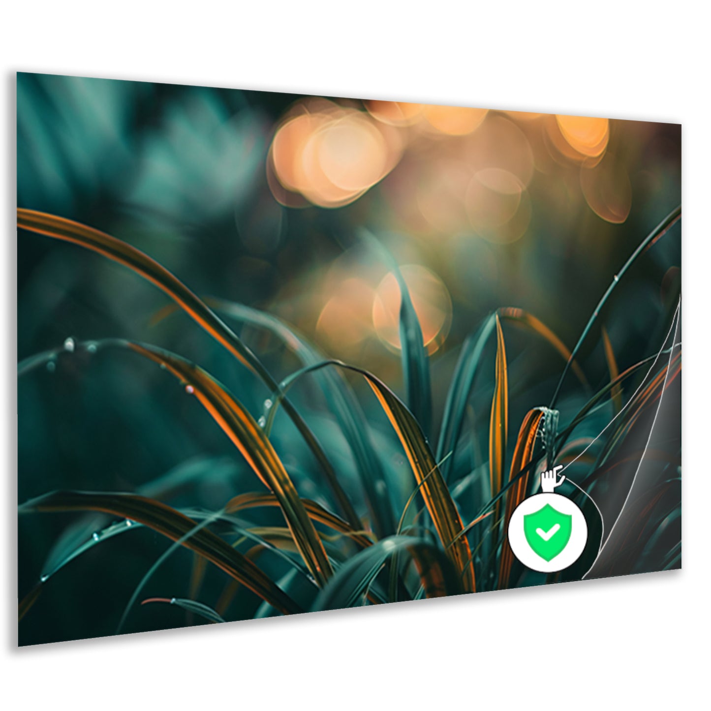 Close-up van gras met licht en bokeh poster