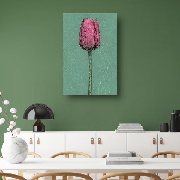 Prachtige pop-art schilderij van een tulp canvas