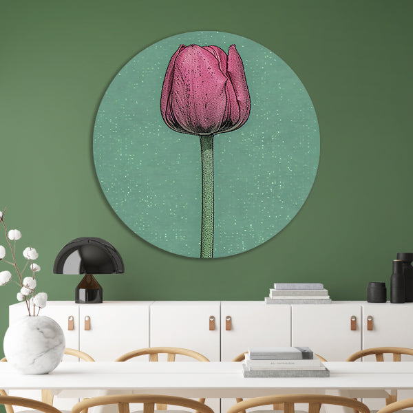 Prachtige pop-art schilderij van een tulp forex muurcirkel
